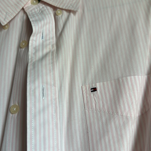 Tommy Hilfiger, light pink striped button down, size L - Picture 2 of 4